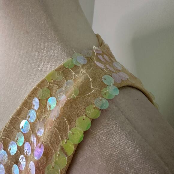 Moulinette Soeurs Anthropologie cream sequin v-neck tank top size 6 - Picture 12 of 12